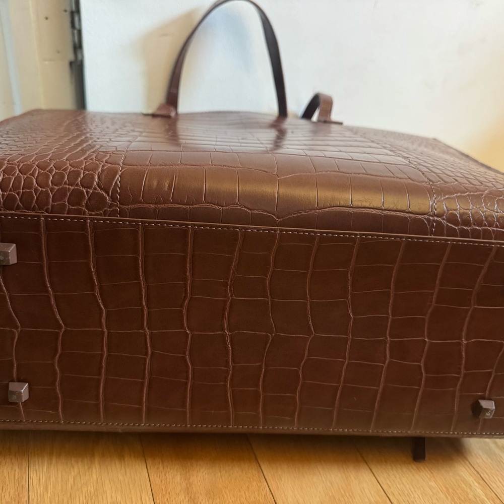 BEIS Brown Croc-Embossed Tote Bag - Picture 3 of 3
